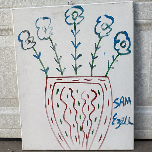 Sam Ezell 16x20 Blue Flowers on Canvas WP4705